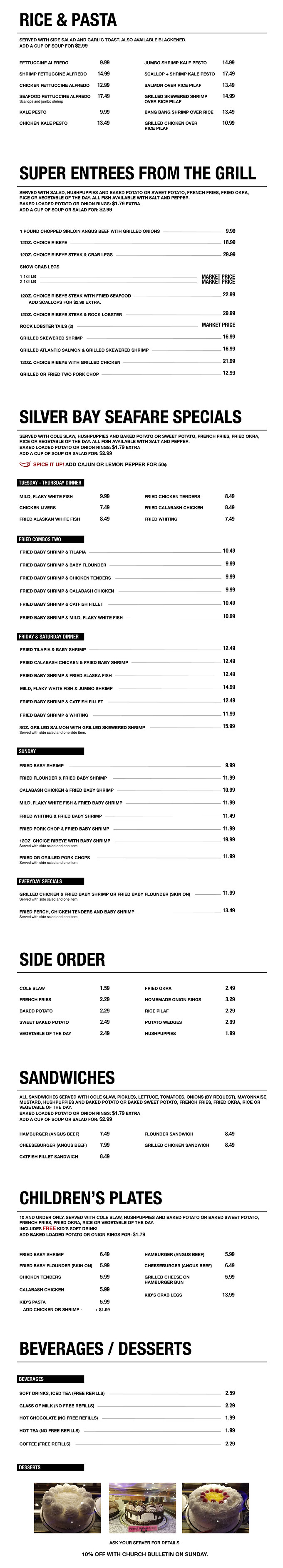 MENU | Silver Bay Seafood
